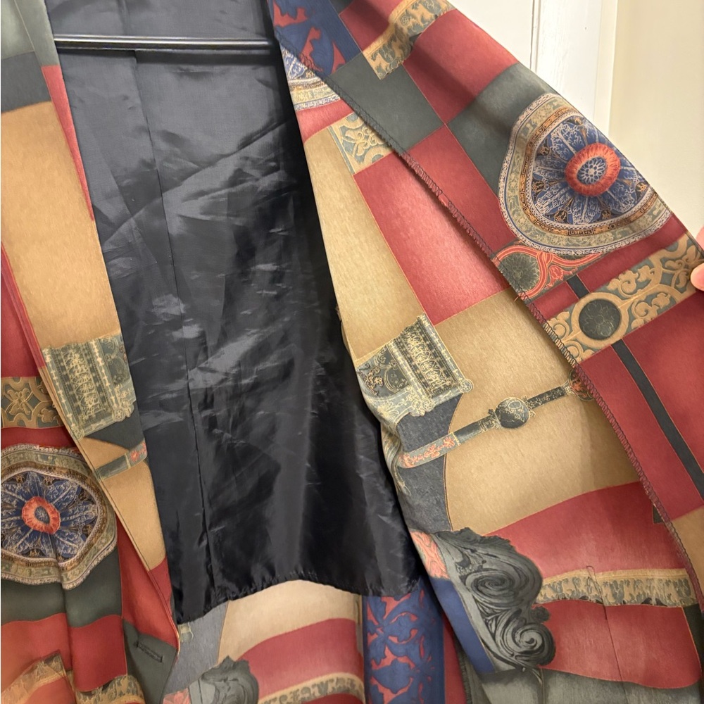 Vintage Kensington Square Patchwork Geometric Blazer Jacket 90s Made in USA L - Picture 4 of 4